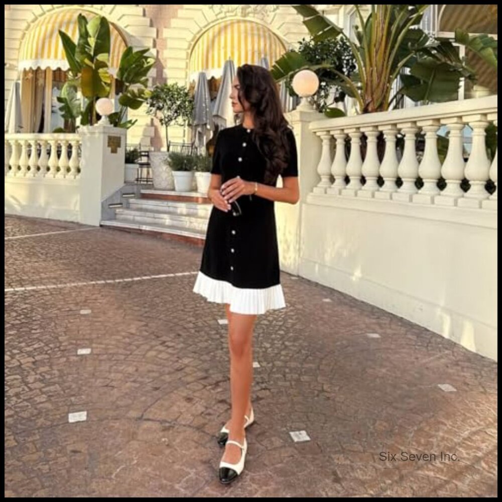 Tencel Blend Bodycon Knit Mini Dress Short Sleeve Crew Neck Casual - Picture 5 of 7